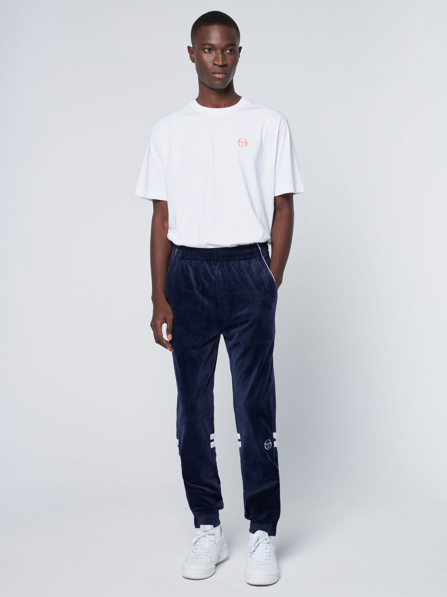 Dallas Velour Track Pants-Maritime Blue