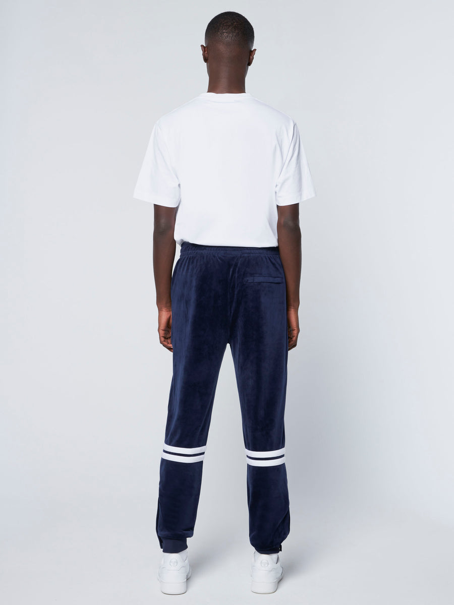 Dallas Velour Track Pants-Maritime Blue