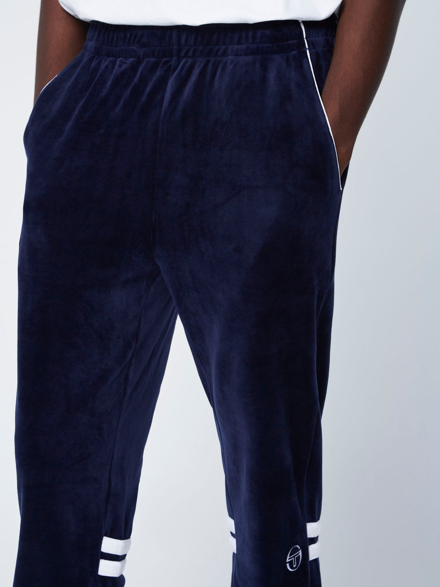 Dallas Velour Track Pants-Maritime Blue