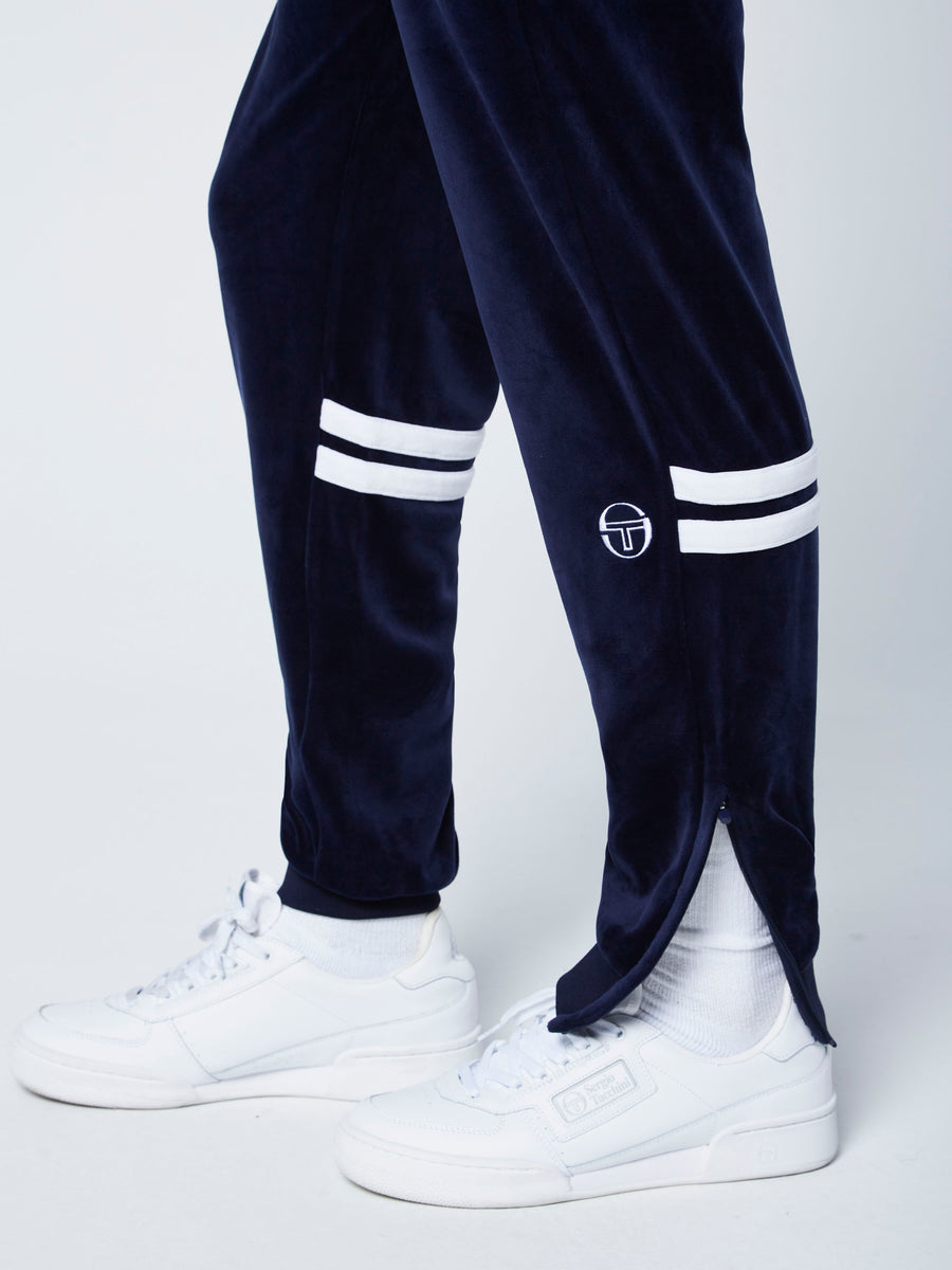 Dallas Velour Track Pants-Maritime Blue