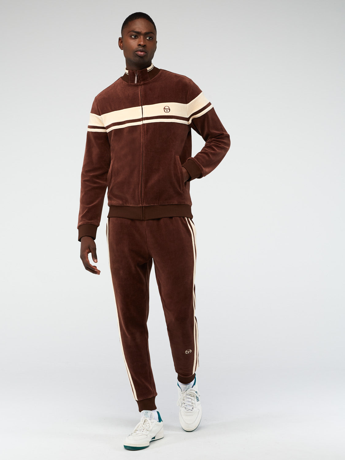 Velour Damarindo Tracksuit - CHOCOLATE FONDANT – Sergio Tacchini